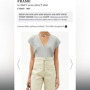 LA-based Frame's Le Mid grey T-shirt Small